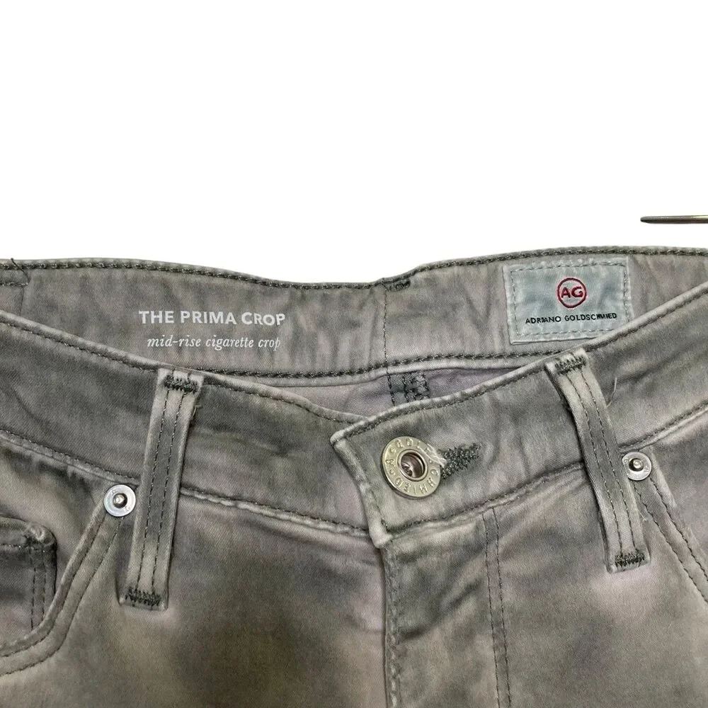 Adriano Goldschmied Anthropologie The Prima Crop Cigarette Jeans Pants Gray 26 - Picture 5 of 12